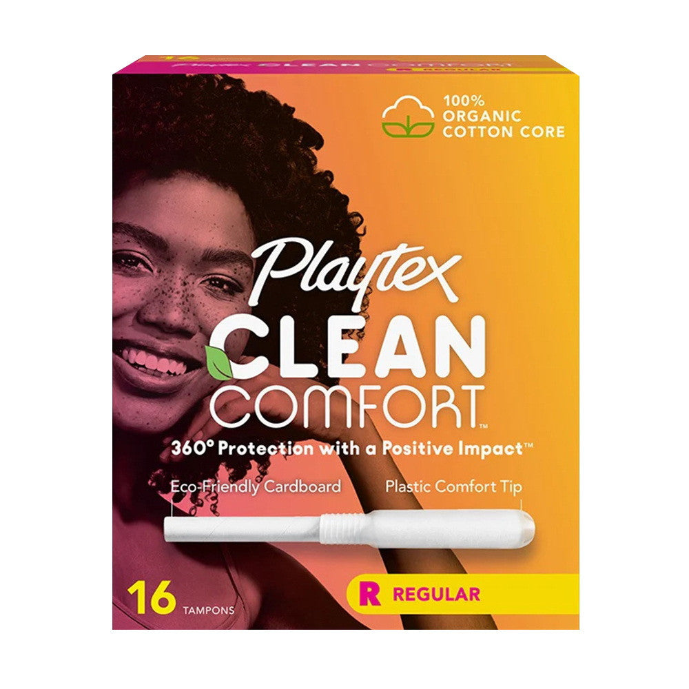 Playtex Clean Comfort Plastic Comfort Tip Tampons, Regular, 16 Ea